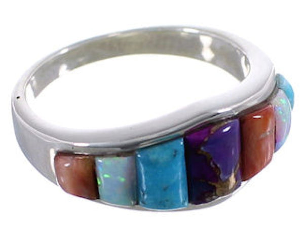 Multicolor Sterling Silver Southwest Ring Size 5-3/4 TX38209